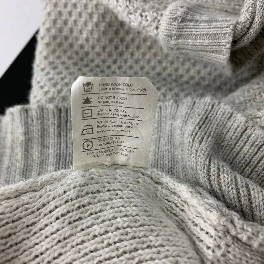 Vince Sweater Color Jacquard Gray Crewneck Long Sleeve Pullover - Picture 10 of 10